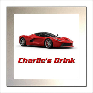 Personalised Supercar Glass Drinks Coaster for FERRARI LA FERRARI Enthusiasts