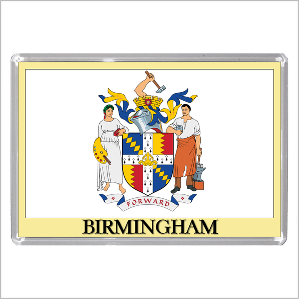 UK ENGLAND - ENGLISH CITY COATS OF ARMS Jumbo Acrylic Fridge Magnets (55 DESIGNS)