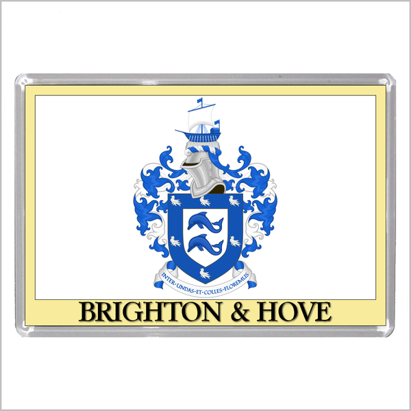 UK ENGLAND - ENGLISH CITY COATS OF ARMS Jumbo Acrylic Fridge Magnets (55 DESIGNS)