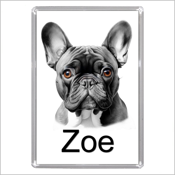 Personalised FRENCH BULLDOG Jumbo Acrylic Fridge Magnet - THREE DESIGNS AVAILABLE