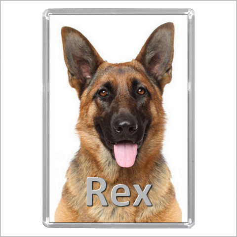 Personalised GERMAN SHEPHERD DOG Jumbo Acrylic Fridge Magnet