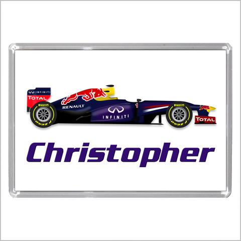 Personalised GRAND PRIX RACING CAR Jumbo Acrylic Fridge Magnet