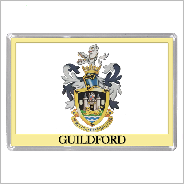 UK ENGLAND - ENGLISH TOWN COATS OF ARMS Jumbo Acrylic Fridge Magnets - Town Names A to L (52 DESIGNS)