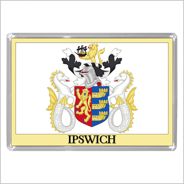UK ENGLAND - ENGLISH TOWN COATS OF ARMS Jumbo Acrylic Fridge Magnets - Town Names A to L (52 DESIGNS)