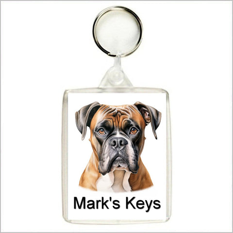 Personalised BOXER DOG Keyring / Bag Tag