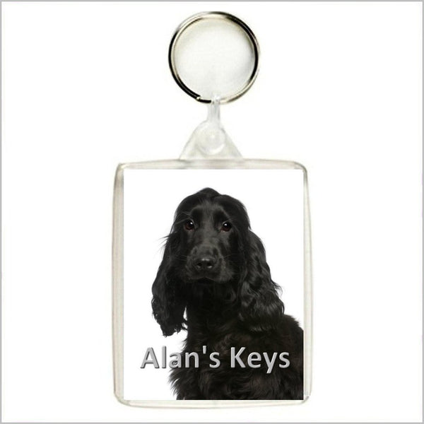 Personalised COCKER SPANIEL DOG Keyring / Bag Tag - TWO DESIGNS AVAILABLE