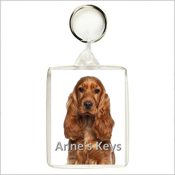 Personalised COCKER SPANIEL DOG Keyring / Bag Tag - TWO DESIGNS AVAILABLE