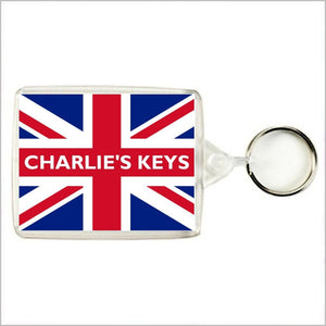 Personalised TRADITIONAL UNION JACK Keyring / Bag Tag