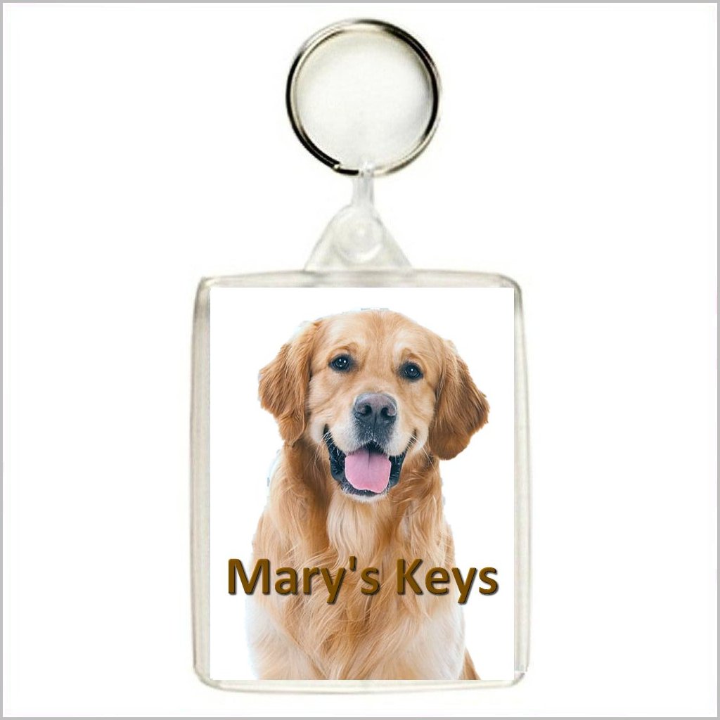 Personalised GOLDEN RETRIEVER DOG Keyring / Bag Tag