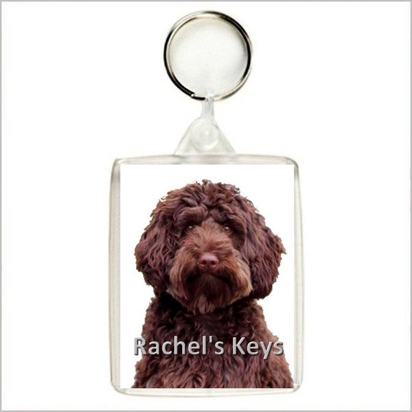 Personalised LABRADOODLE DOG Keyring / Bag Tag - TWO DESIGNS AVAILABLE