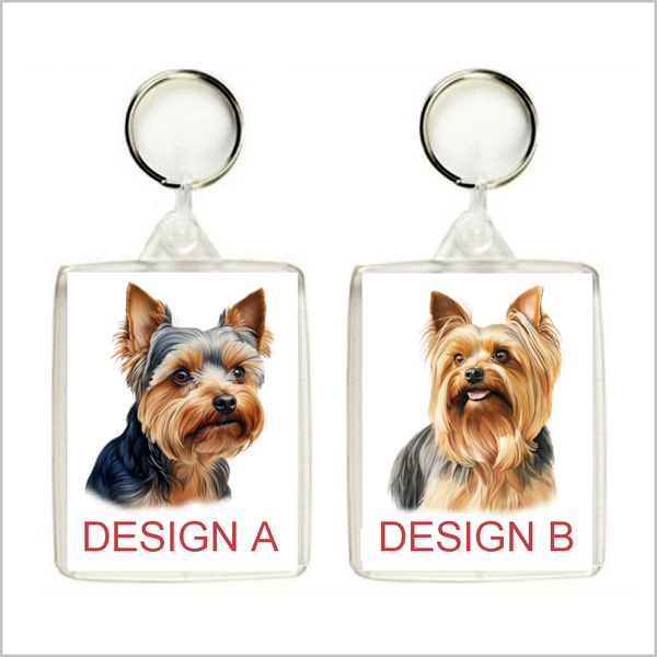 Personalised YORKSHIRE TERRIER Keyring / Bag Tag - TWO DESIGNS AVAILABLE