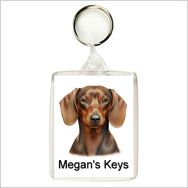 Personalised DACHSHUND (SAUSAGE DOG) Keyring / Bag Tag - FOUR DESIGNS AVAILABLE