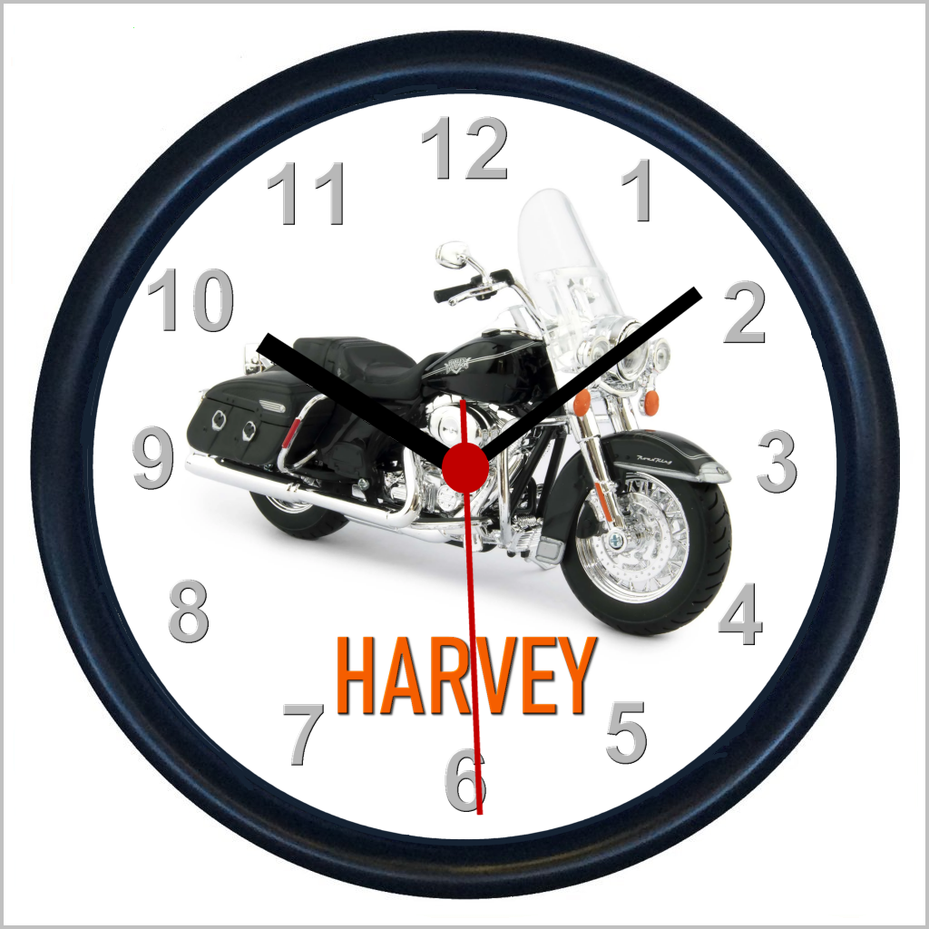 Harley Motorcycle Clock Marlin's Motorcycle Radiant White Clock For
