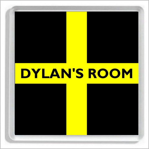 Personalised FLAG OF SAINT DAVID / BANER DEWI SANT Bedroom Door Plaque